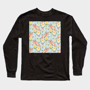 Vintage Floral Watercolor Long Sleeve T-Shirt